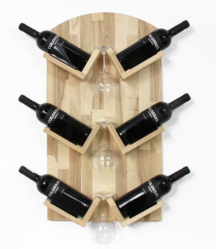PromiDesign medinė vyno lentyna kaina ir informacija | Virtuvės įrankiai | pigu.lt