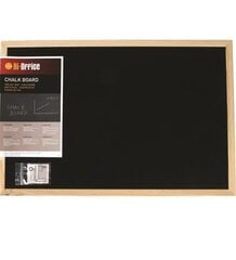 Черная меловая доска в деревянной рамке, 600x400 мм цена и информация | Kanceliarinės prekės | pigu.lt