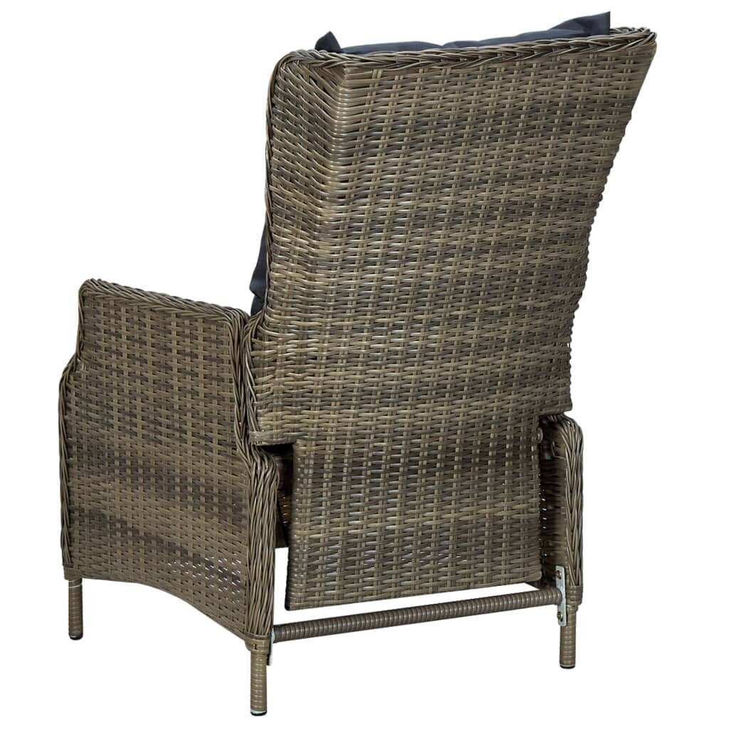 Atlošiama sodo kėdė su pagalvėlėmis, ruda kaina ir informacija | Lauko kėdės, foteliai, pufai | pigu.lt