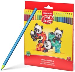Пластиковые цветные карандаши шестигранные ArtBerry®, 24 цвета цена и информация | Принадлежности для рисования, лепки | pigu.lt