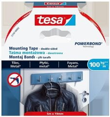 Dvipusė tvirtinimo juosta Tesa Powerbond Ultra Strong, 19 mm x 5 m kaina ir informacija | Kanceliarinės prekės | pigu.lt