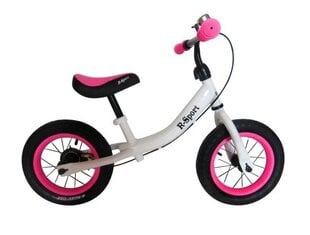 Балансировочный велосипед R3 R-Sport с тормозной ручкой, белый/розовый цена и информация | Балансировочные велосипеды | pigu.lt
