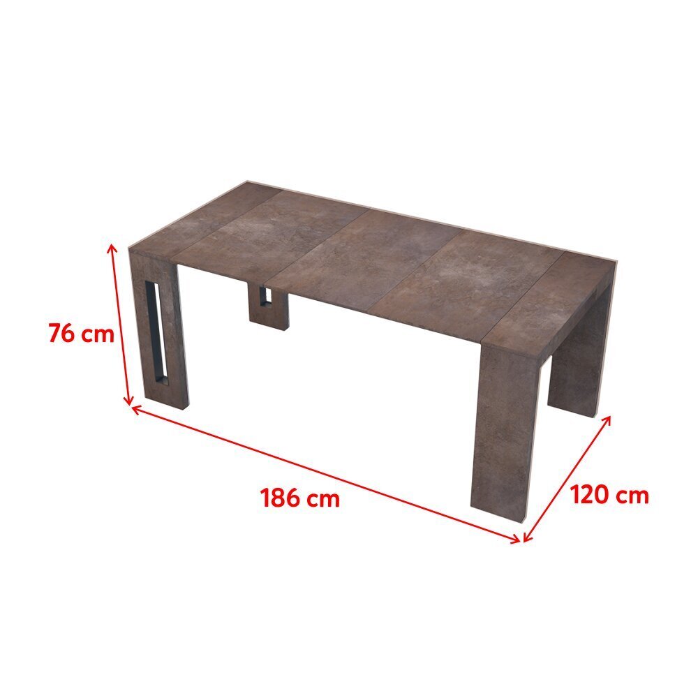 Išskleidžiamas stalas Selsey Roma 120 cm, rudas kaina ir informacija | Virtuvės ir valgomojo stalai, staliukai | pigu.lt