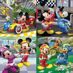 Dėlionių rinkinys Mickey lenktynės, 4 vnt. kaina ir informacija | Dėlionės (puzzle) | pigu.lt