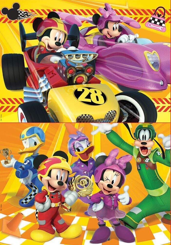 Dėlionė Mickey lenktynės, 2 vnt x 48 detalių цена и информация | Dėlionės (puzzle) | pigu.lt
