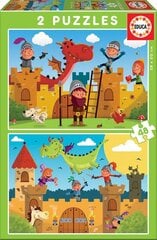 Dėlionė drakonai ir riteriai, 2 vnt. x 48 dalių kaina ir informacija | Dėlionės (puzzle) | pigu.lt