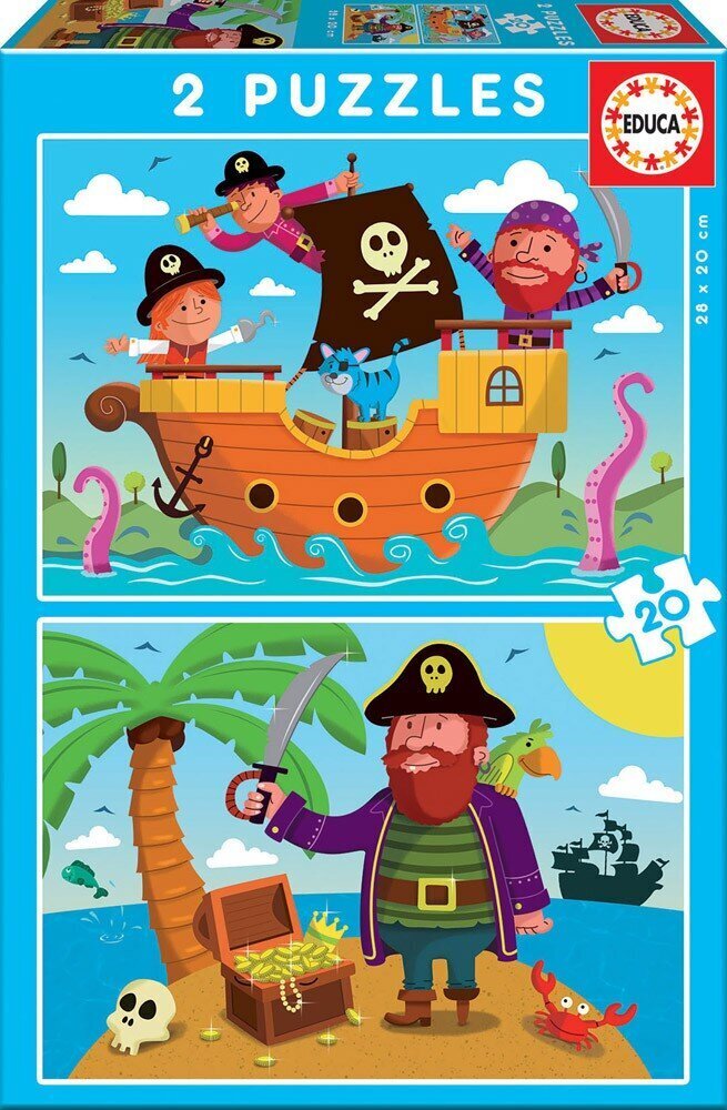 Dėlionės Piratai, 2 vnt. x 20 dalių цена и информация | Dėlionės (puzzle) | pigu.lt