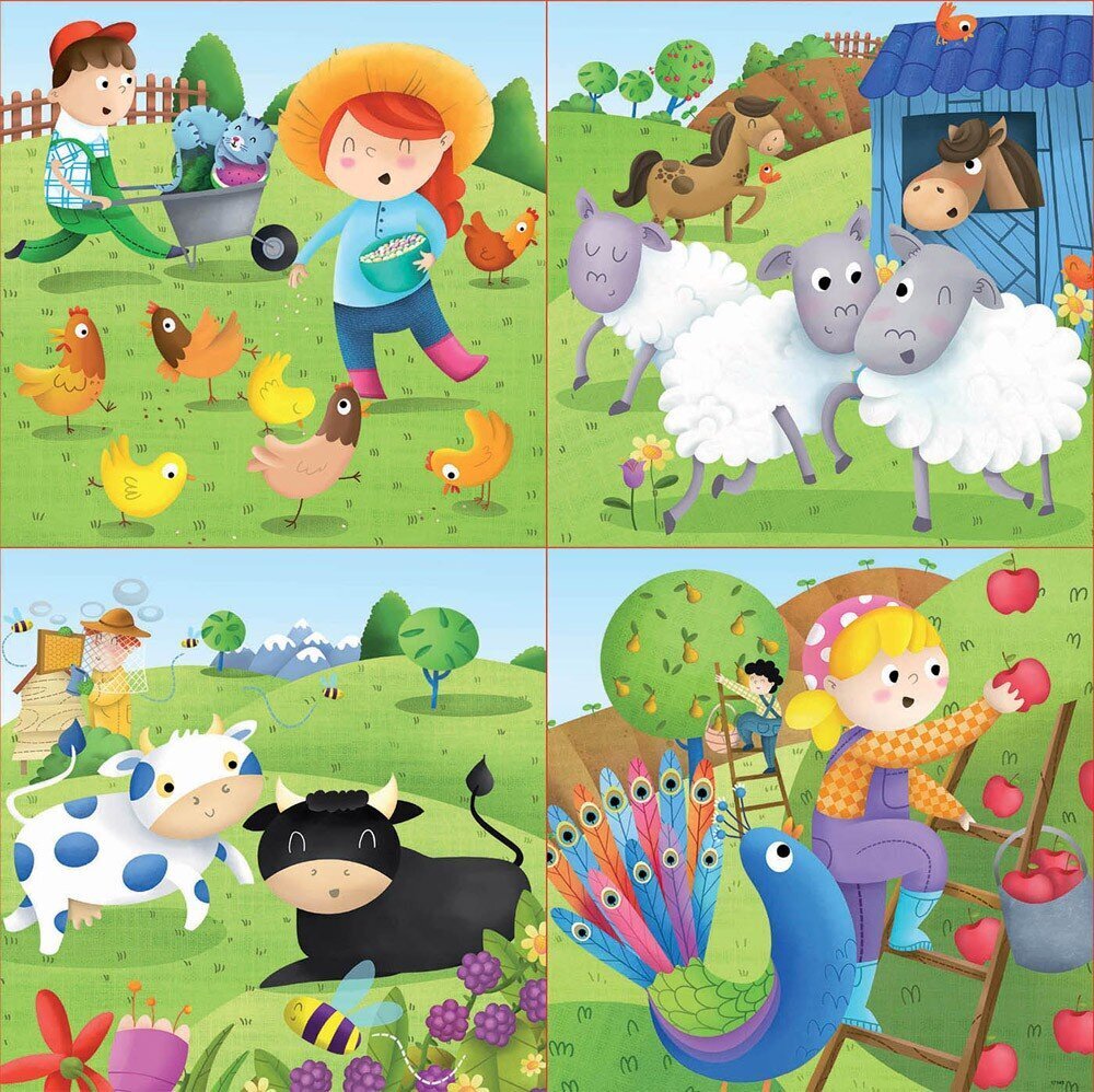 Dėlionės Farm animals, 4 vnt. kaina ir informacija | Dėlionės (puzzle) | pigu.lt