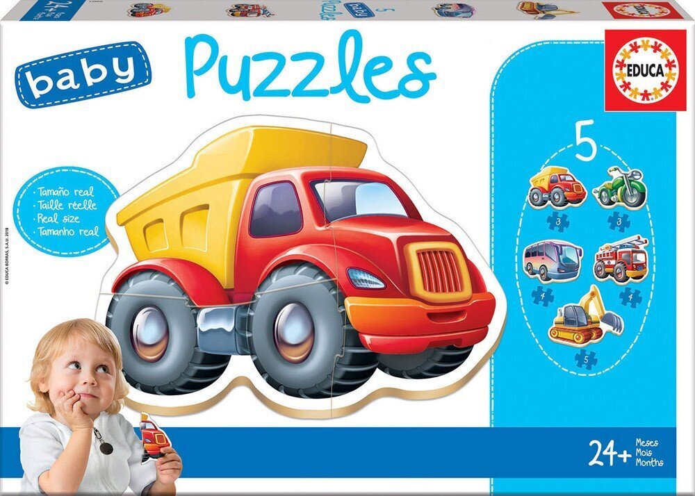 Dėlionės Baby vehicles, 5 vnt. цена и информация | Dėlionės (puzzle) | pigu.lt