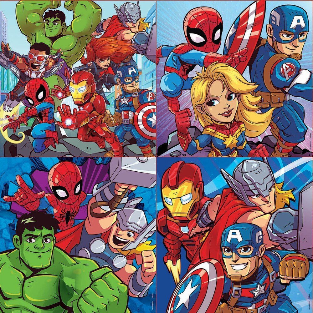 Dėlionių rinkinys Marvel super hero, 4 vnt. цена и информация | Dėlionės (puzzle) | pigu.lt