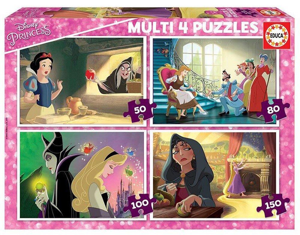 Dėlionės Disney villains, 4 vnt. kaina ir informacija | Dėlionės (puzzle) | pigu.lt