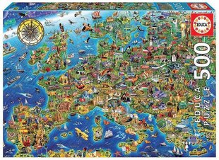 Dėlionė Europos žemėlapis, 500 detalių kaina ir informacija | Dėlionės (puzzle) | pigu.lt