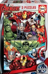 Dėlionė Avengers, 2 vnt. x 48 detalių kaina ir informacija | Dėlionės (puzzle) | pigu.lt