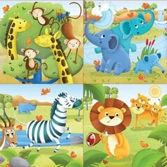 Dėlionės Wild animals, 4 vnt. kaina ir informacija | Dėlionės (puzzle) | pigu.lt