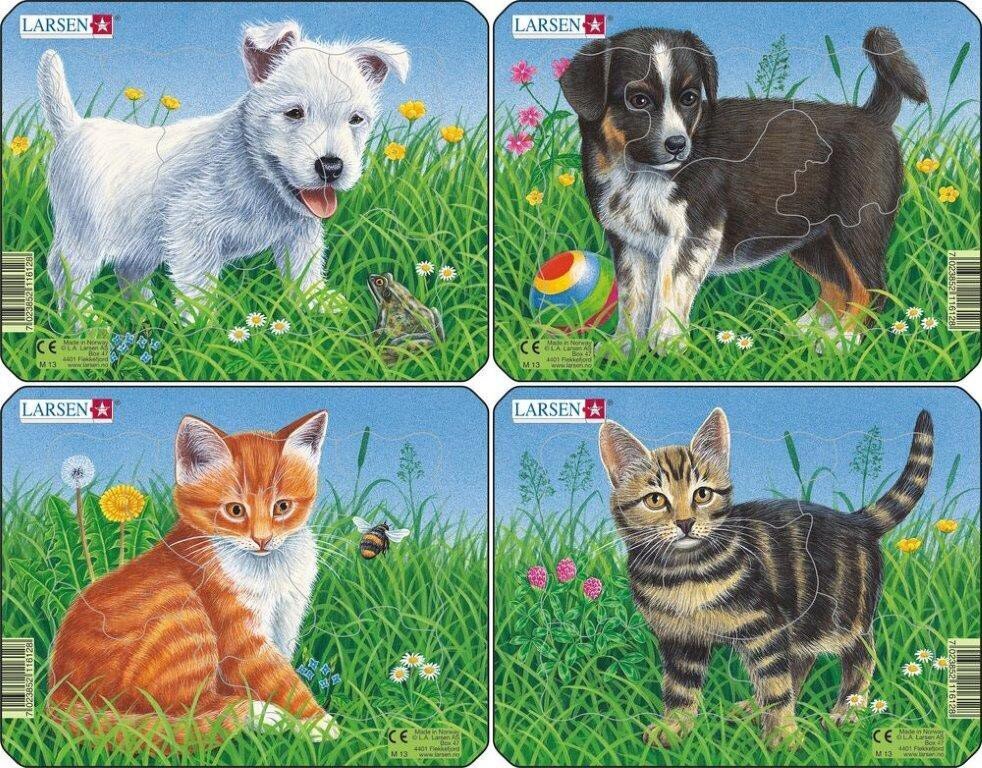 Dėlionė Kačiukai ir šuniukai, 7 detalės kaina ir informacija | Dėlionės (puzzle) | pigu.lt
