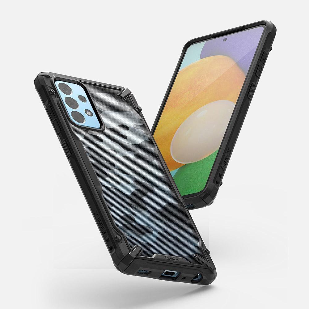 Telefono dėklas Ringke Fusion X Camo, skirtas Samsung Galaxy A52 5G / A52, juodas kaina ir informacija | Telefono dėklai | pigu.lt