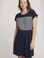 Tom Tailor женское платье 1024956*10668, тёмно-синий /белый цена и информация | Платья | pigu.lt