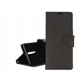 Telefono dėklas Hallo Fancy Book Case, skirtas Sony Xperia 1 / XZ4, juodas kaina ir informacija | Telefono dėklai | pigu.lt