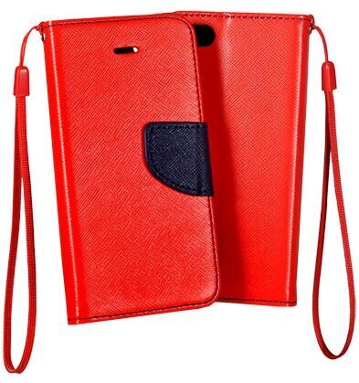 Telefono dėklas Hallo Fancy Book Case, skirtas Sony Xperia E5, raudonas/mėlynas kaina ir informacija | Telefono dėklai | pigu.lt
