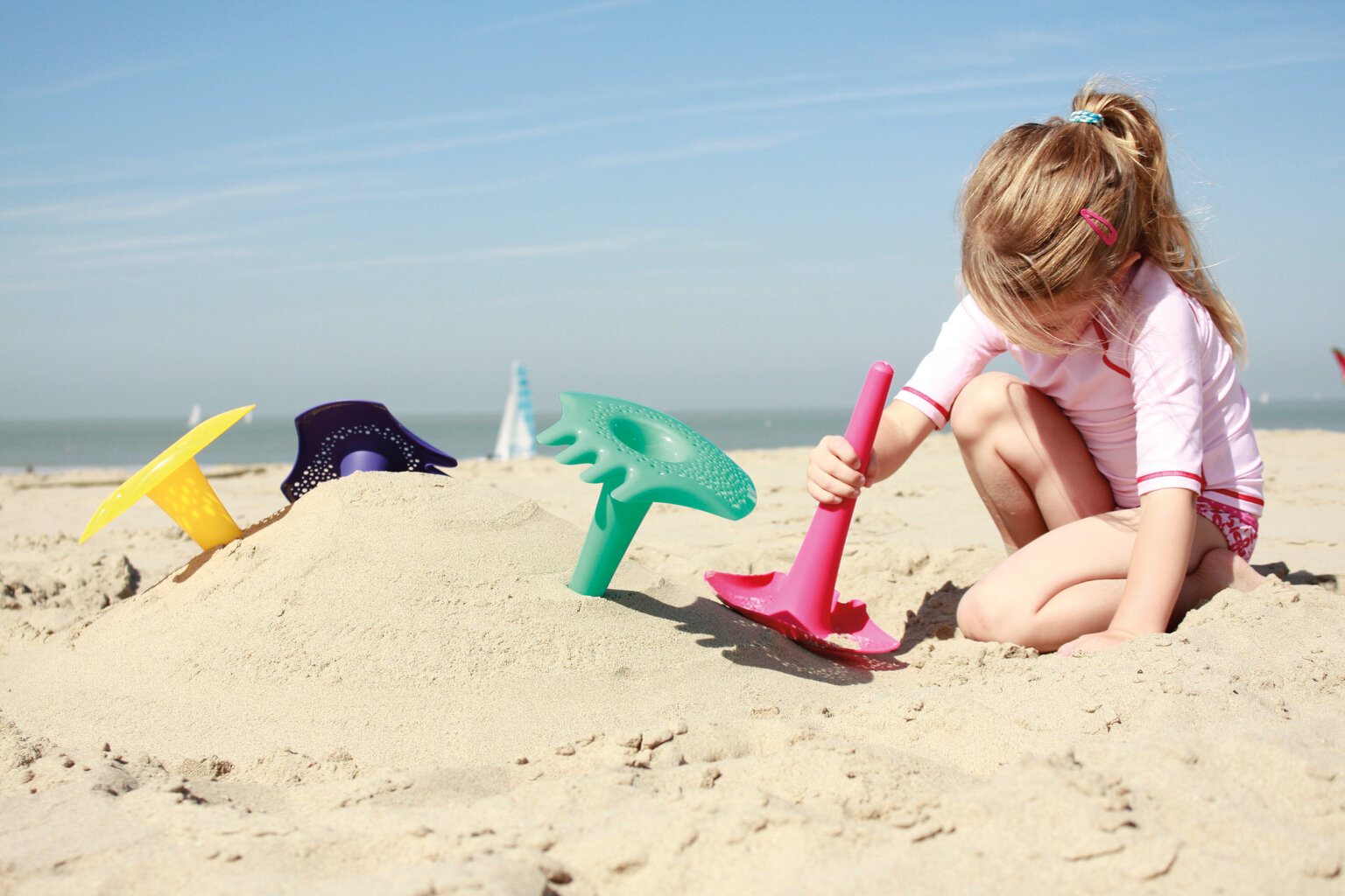 Smėlio žaislai - Triplet - Rožinė, Quut 170013 kaina ir informacija | Vandens, smėlio ir paplūdimio žaislai | pigu.lt