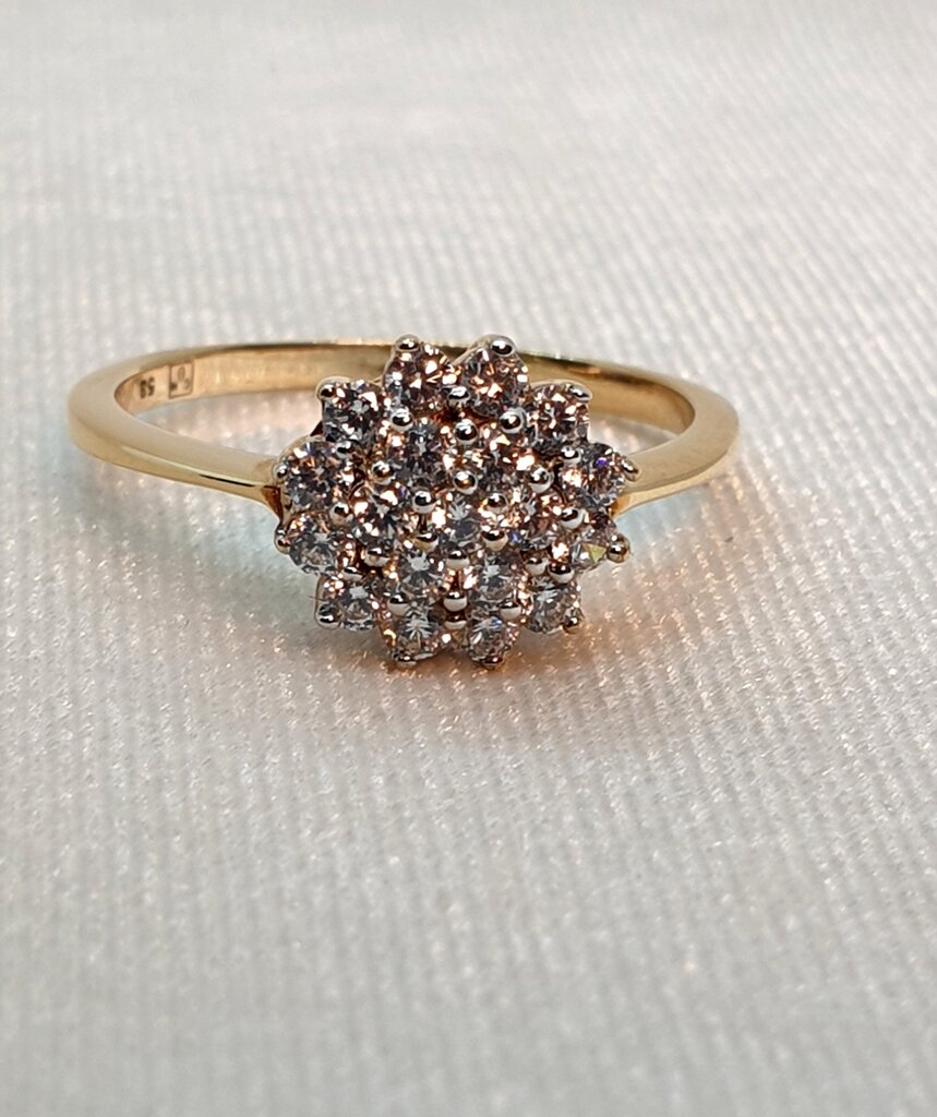 Paauksuotas žiedas 750°, pagaminta Prancūzijoje цена и информация | Žiedai | pigu.lt