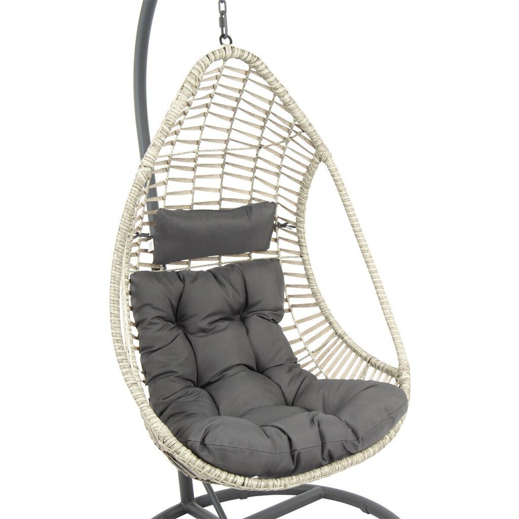 Pakabinamas krėslas su stovu Saska Garden Crescent Delux, pilkas kaina ir informacija | Lauko kėdės, foteliai, pufai | pigu.lt