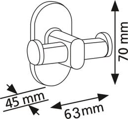 Двойной крючок для ванны Liveno Muro цена и информация | Набор акскссуаров для ванной | pigu.lt