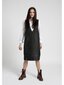 Dirbtinės odos suknelė-sarafanas, juoda kaina ir informacija | Suknelės | pigu.lt