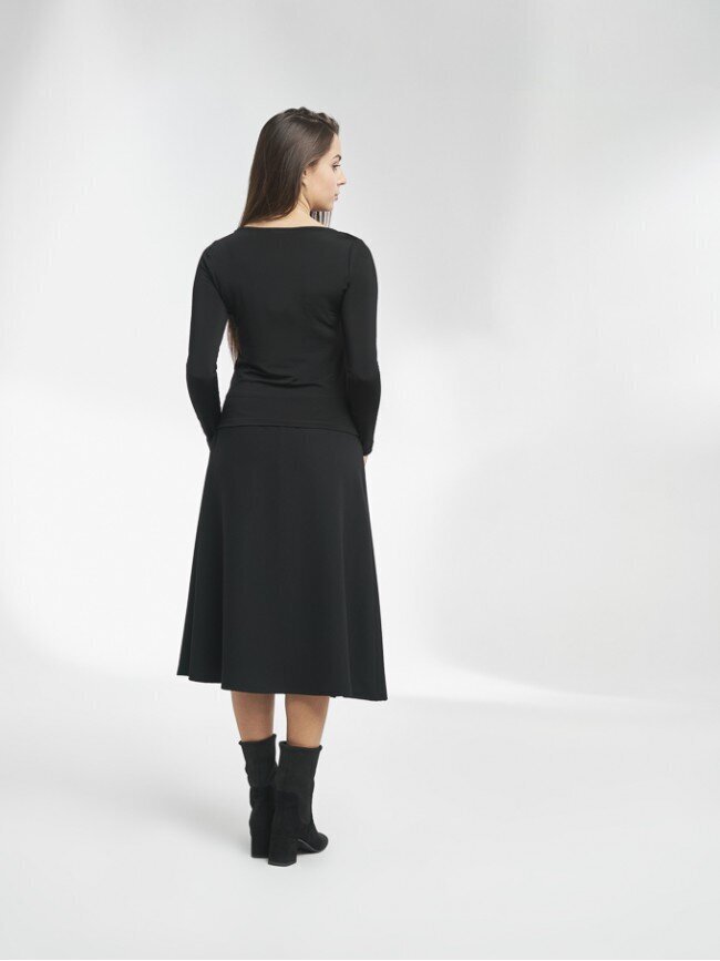 Klostuotas sijonas su pamušalu moterims, juodas цена и информация | Sijonai | pigu.lt