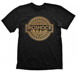 T-Shirt Bioshock Golden Logo, Black Size XL цена и информация | Атрибутика для игроков | pigu.lt