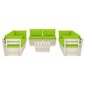 Sodo baldų komplektas iš palečių su pagalvėlėmis, 9 dalių, žalias цена и информация | Lauko baldų komplektai | pigu.lt