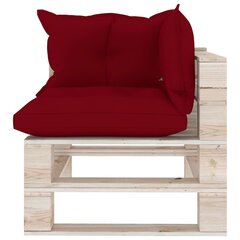 Kampinė sodo sofa iš palečių su pagalvėlėmis, mediena цена и информация | Садовые стулья, кресла, пуфы | pigu.lt