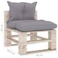 Vidurinė sofos dalis iš palečių su pagalvėlėmis, mediena kaina ir informacija | Lauko kėdės, foteliai, pufai | pigu.lt