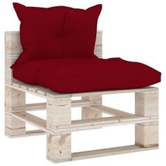 Vidurinė sofos dalis iš palečių su pagalvėlėmis, mediena цена и информация | Садовые стулья, кресла, пуфы | pigu.lt