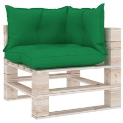 Pagalvėlės sofai iš palečių, 3 vnt., žalios kaina ir informacija | Pagalvės, užvalkalai, apsaugos | pigu.lt