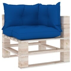 Pagalvėlės sofai iš palečių, 3 vnt., mėlynos kaina ir informacija | Pagalvės, užvalkalai, apsaugos | pigu.lt