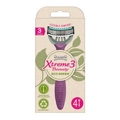 Vienkartiniai skustuvai Wilkinson Sword Xtreme3 ​​Beauty ECO Green, 4 vnt. цена и информация | Косметика и средства для бритья | pigu.lt