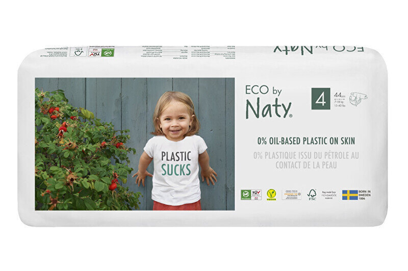 Sauskelnės Eco by Naty, 4 dydis, 7-18 kg, 44 vnt. kaina ir informacija | Sauskelnės | pigu.lt