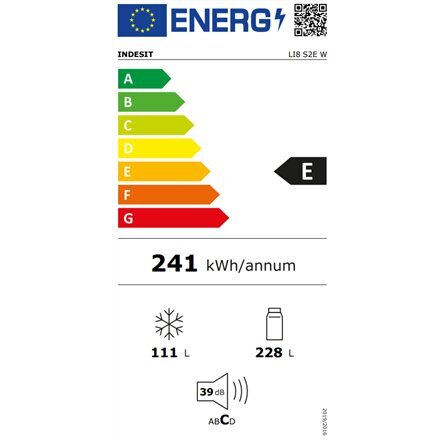 Indesit LI8 S2E W kaina ir informacija | Šaldytuvai | pigu.lt