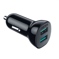 Автомобильное зарядное устройство Choetech 2x USB Quick Charge 3.0 30W 2.4A, черное (C0051) цена и информация | Зарядные устройства для телефонов | pigu.lt