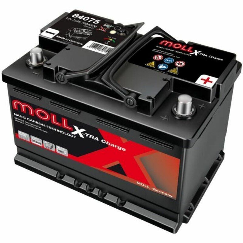 MOLL X-Tra Charge 75AH 720A 12V akumuliatorius kaina ir informacija | Akumuliatoriai | pigu.lt