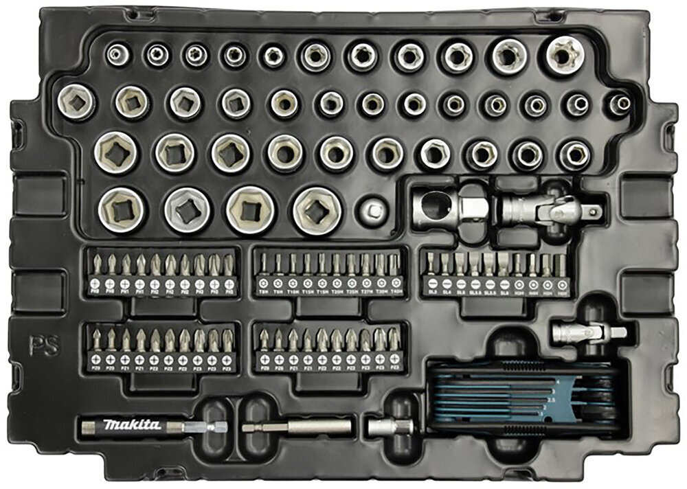 Rankinių įrankių rinkinys Makita E-08713, 120 vnt kaina ir informacija | Mechaniniai įrankiai | pigu.lt