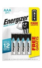 Батарейки Energizer Max Plus AAA 2400 LR03 B3+1 1.5В Alkaline цена и информация | Батарейки | pigu.lt