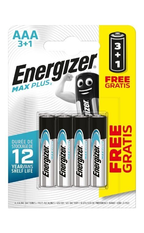 Energizer Max Plus elementai, AAA, 2400 LR03 B3+1 1.5V kaina ir informacija | Elementai | pigu.lt