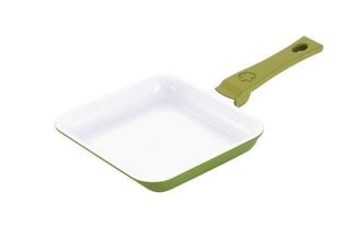Сковорода Minichef 14x14 см, литая алюминиевая с керамическим покрытием, оливково-зеленая цена и информация | Cковородки | pigu.lt