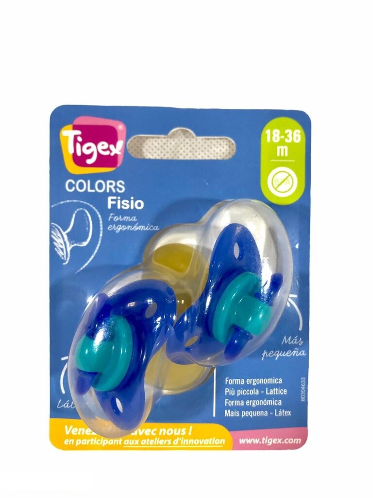 Čiulptukai Tigex Colors Fisio 18-36m, 2 vnt цена и информация | Čiulptukai | pigu.lt