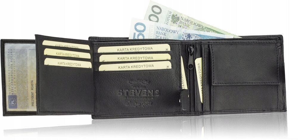 Horizontali odinė piniginė vyrams Stevens DP02 kaina ir informacija | Vyriškos piniginės, kortelių dėklai | pigu.lt