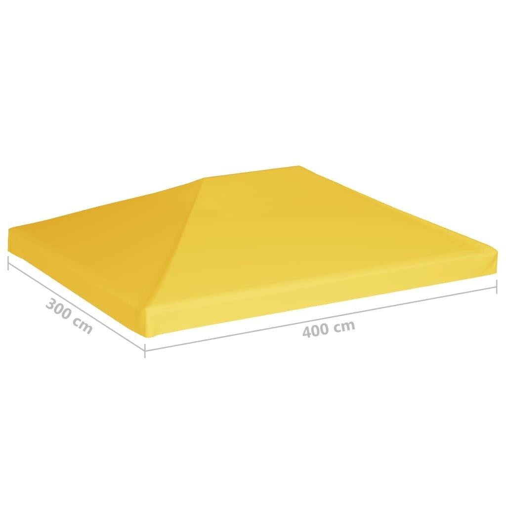 Viršutinis pavėsinės uždangalas, geltonas, 4x3m, 270 g/m² kaina ir informacija | Pavėsinės | pigu.lt