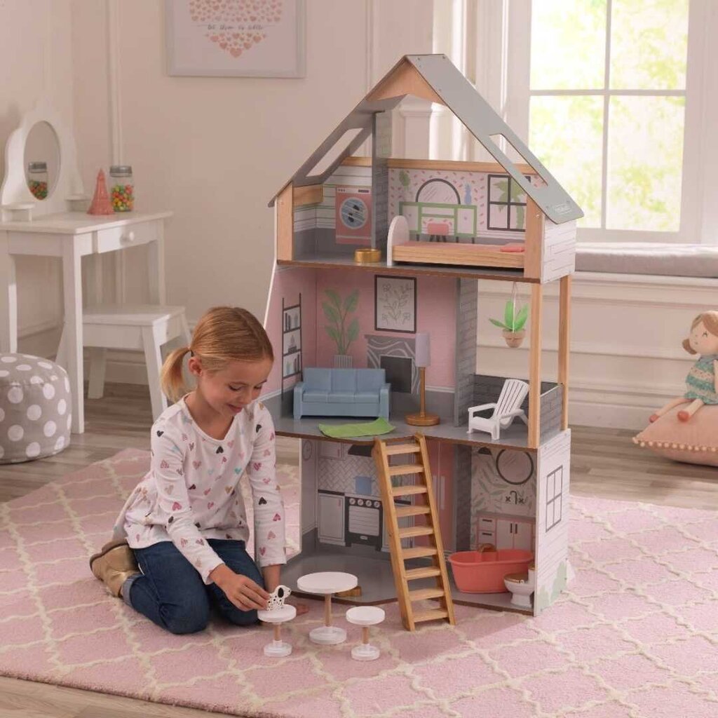 Medinis lėlių namas Alina, 10229, 3 m.+ kaina ir informacija | Žaislai mergaitėms | pigu.lt