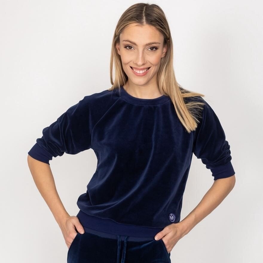 Aksominis džemperis moterims Marat SNP21099 * 01, mėlynas kaina ir informacija | Džemperiai moterims | pigu.lt